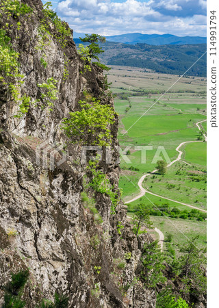 View of the Razlog Valley from the Pirin Mountains, Bulgaria 114991794