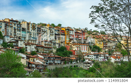 Veliko Tarnovo is the ancient capital of Bulgaria, located on the rocky slopes of the river Veliko Tarnovo is the ancient capital of Bulgaria, located on the rocky slopes of the river 114991804