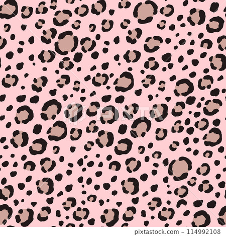 Abstract modern leopard seamless pattern. Animals trendy background. Color decorative vector stock illustration for print, card, postcard, fabric, textile. Modern ornament of stylized skin 114992108