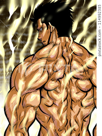 肌肉發達的男性背部的插圖 114992385