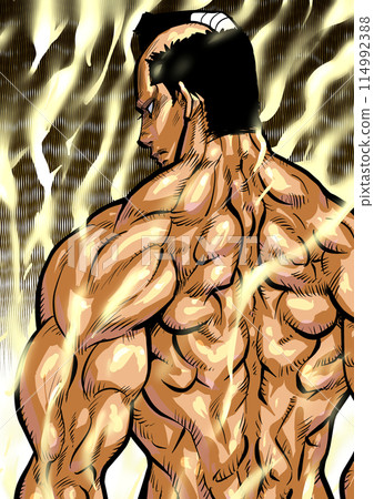 肌肉發達的男性背部的插圖 114992388