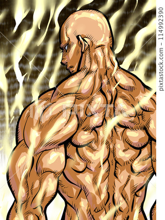 肌肉發達的男性背部的插圖 114992390