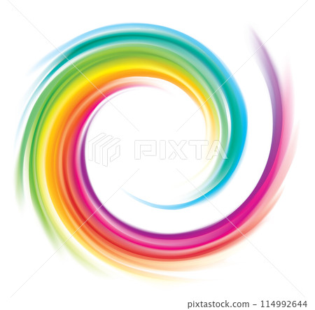 Vector backdrop of spiral rainbow spectrum 114992644