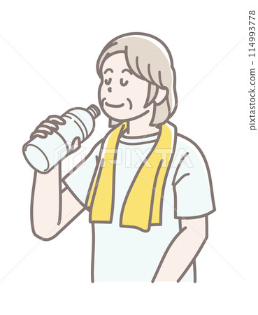 一位高級女性補水的插圖 114993778