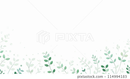 Pale green leaf pattern on a white background 114994183