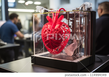 Artificial human heart model. Advanced technology behind life-saving innovations Artificial human heart model. Advanced technology behind life-saving innovations 114994349
