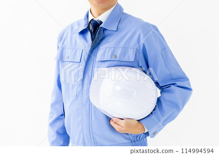 穿工作服、戴頭盔、沒有臉的男人 114994594