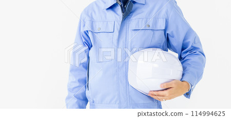 穿工作服、戴頭盔、沒有臉的男人 114994625