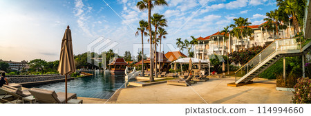 View of resort in Cape Panwa beach in Phuket, Thailand 114994660