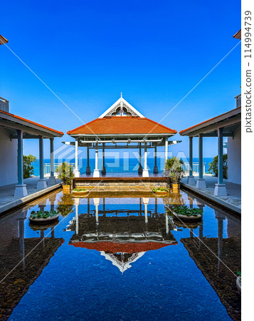View of resort in Cape Panwa beach in Phuket, Thailand 114994739