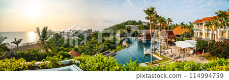 View of resort in Cape Panwa beach in Phuket, Thailand 114994759