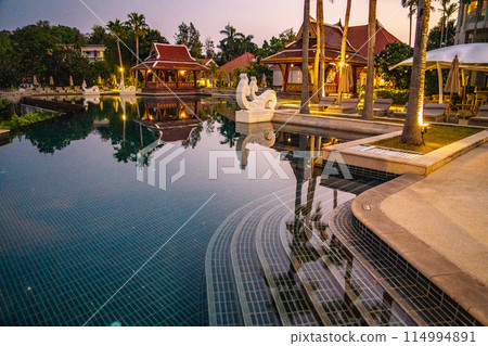 View of resort in Cape Panwa beach in Phuket, Thailand 114994891