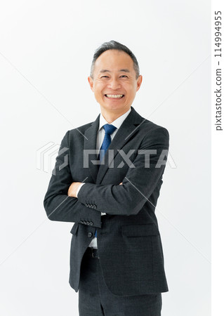 中男，商務，交叉雙臂，垂直 114994955