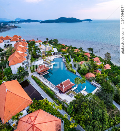 View of resort in Cape Panwa beach in Phuket, Thailand 114994974