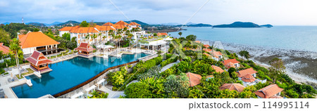 View of resort in Cape Panwa beach in Phuket, Thailand View of resort in Cape Panwa beach in Phuket, Thailand 114995114