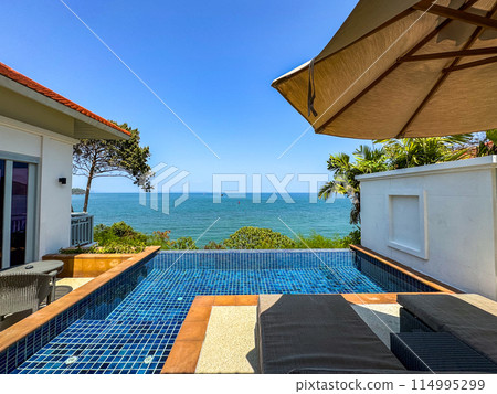 View of resort in Cape Panwa beach in Phuket, Thailand 114995299