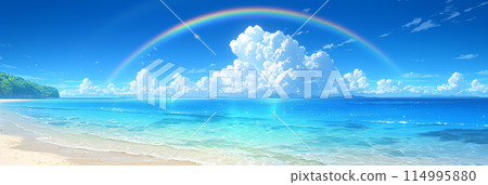 "A breathtaking rainbow! A blissful sight created by the beautiful contrast between the sea and the sky." 114995880