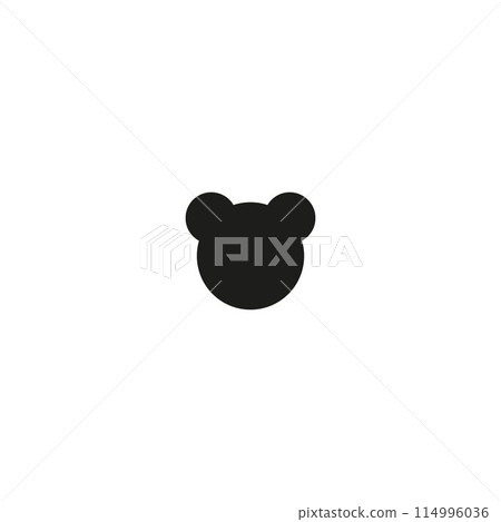 There is a silhouette of a teddy bear displayed against a white background 114996036