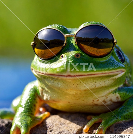 Frog with sunglasses 114996847