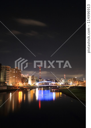 Night view from the bridge over the Kano River 114996913