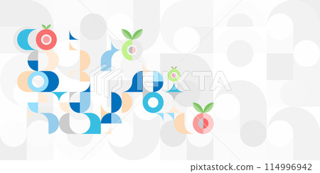 geometry abstract circle pattern retro vegetable fruit background 114996942