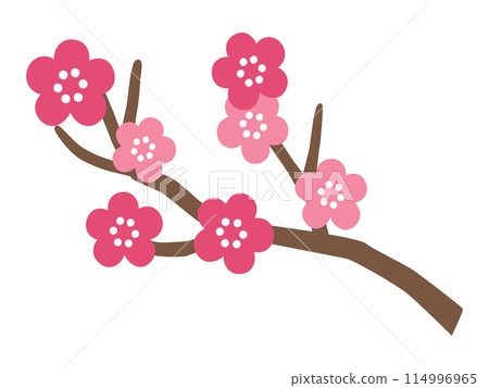 可愛的梅花矢量圖 114996965