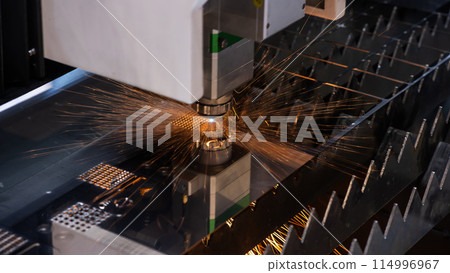 Metal laser cutting machine. Safe automated metal work.  114996967