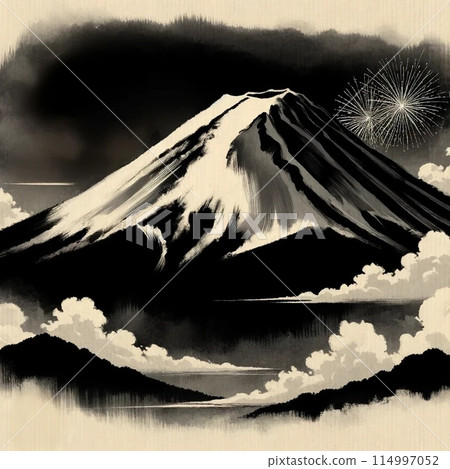 Mount Fuji and Fireworks - Ink Painting 2.5 Mount Fuji and Fireworks - Ink Painting 2.5 114997052
