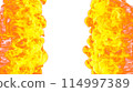 3d illustration. Tongues of flame from two sides on a white background.  114997389