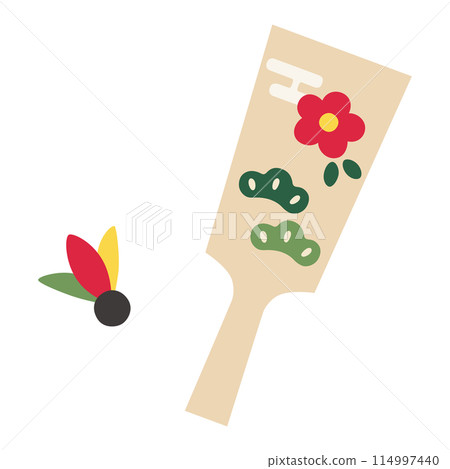 Vector illustration of a cute New Year's Hagoita 114997440