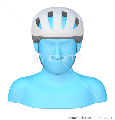 Bicycle accessories illustration material Helmet (1_2_5) White Wearing image 114997704