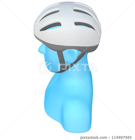 自行車用品插畫素材頭盔(1_3_1)白色配戴影像 自行車用品插畫素材頭盔(1_3_1)白色配戴影像 114997985