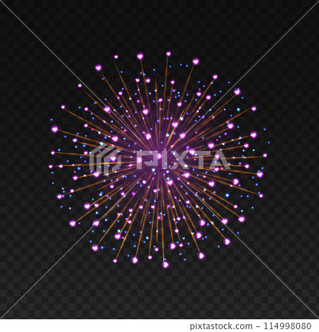 Shimmering pink firework burst realistic vector illustration 114998080