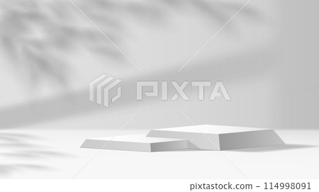 Square podium in soft shadows realistic vector illustration 114998091
