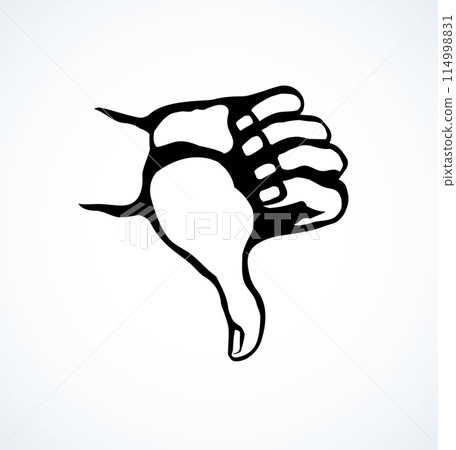 Thumb down sign. Vector drawing Thumb down sign. Vector drawing 114998831