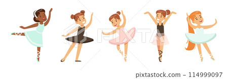 Acrobatic Girl Kid Training and Do Gymnastic Exercise Vector Set Acrobatic Girl Kid Training and Do Gymnastic Exercise Vector Set 114999097