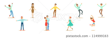 Happy People Character Elated and Rejoice Vector Set Happy People Character Elated and Rejoice Vector Set 114999163
