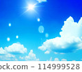 天空夏日天空暑假永恆夏日藍天太陽雲背景 114999528
