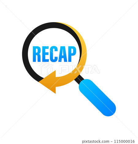 Recap, video play button replay. Watching on streaming. Vector stock illustration. 115000016