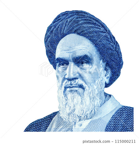 Ayatollah Ruhollah Khomeini. Portrait from Iran Banknotes Ayatollah Ruhollah Khomeini. Portrait from Iran Banknotes 115000211