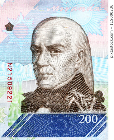 Francisco de Miranda (1750 - 1816). Portrait from Venezuelan Banknote 115000236