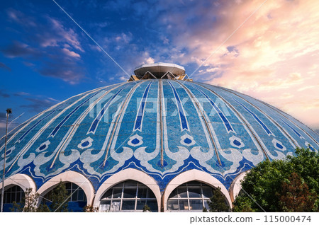 dome of traditional oriental Uzbek Chorsu bazaar in Tashkent in Uzbekistan outside in summer dome of traditional oriental Uzbek Chorsu bazaar in Tashkent in Uzbekistan outside in summer 115000474