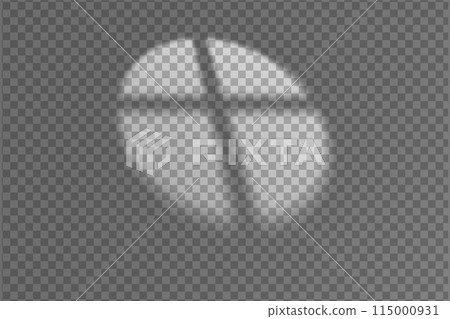 Light effect shadow overlay from round window isolated transparent background 115000931