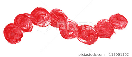 Red brush isolated on white background. Watercolor 115001302