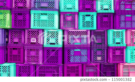 Stacked colorful container boxes 115001382