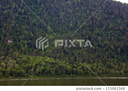tectonic mountain lake - beautiful and remote moumtain forest tectonic mountain lake - beautiful and remote moumtain forest 115001568