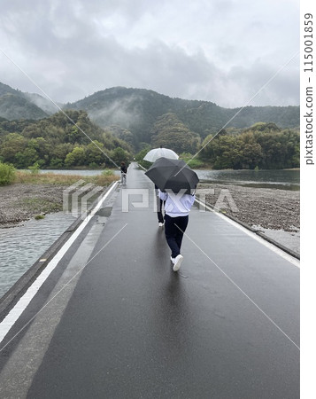 Crossing a sinking bridge in bad weather 115001859