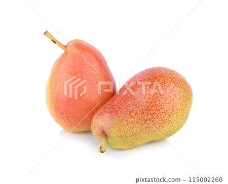 Red pear isolated on white background Red pear isolated on white background 115002260