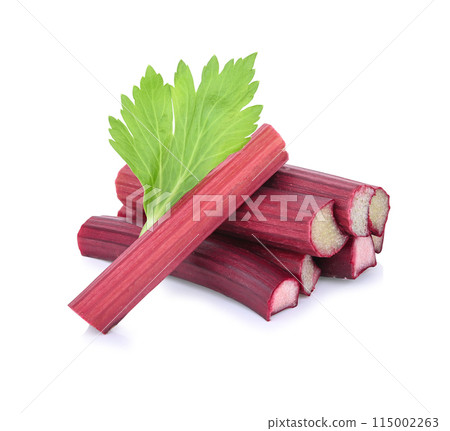 Rhubard and leaf isolated on white background 115002263