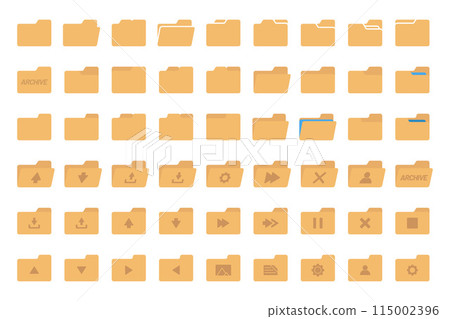 desktop interface window with folders isolated simple ui vector flat illustration 115002396